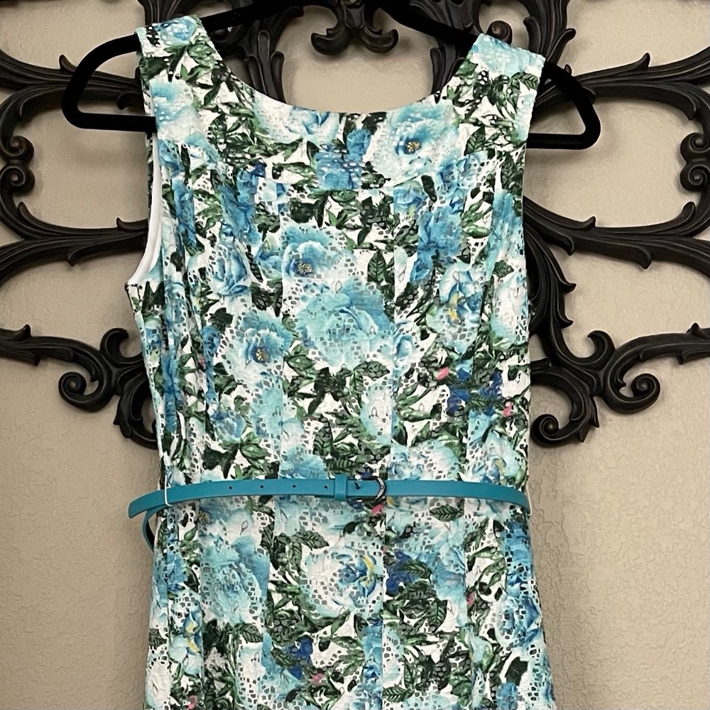 R & M Richards Floral Eyelet Lace Fit and Flare Dress - Picture 4 of 16